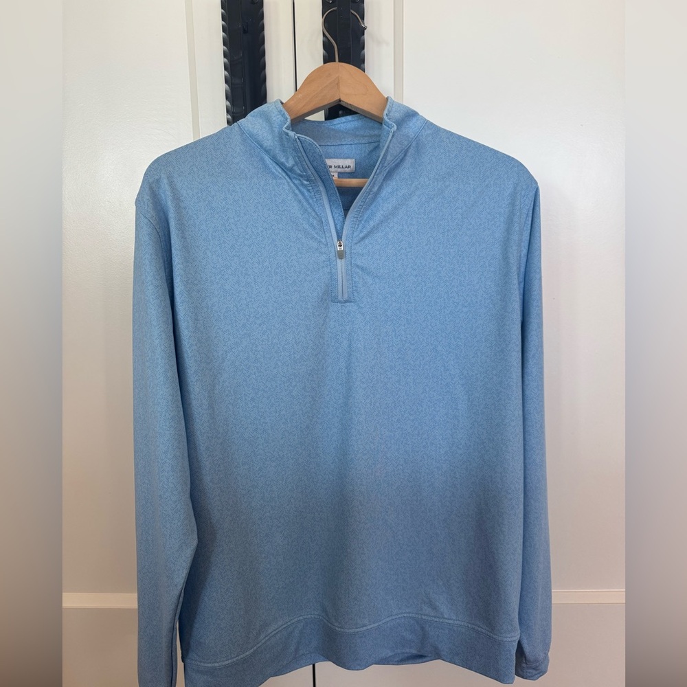 Peter Millar Light Blue Zip-Up Sweater